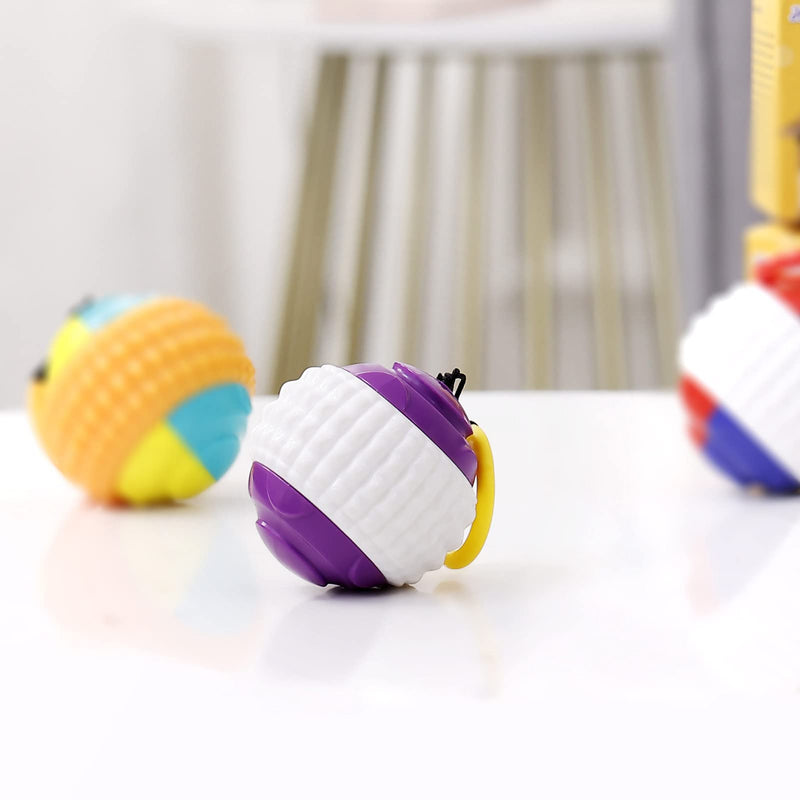 FreeDote Multifunctional pet Dog Toy Hand Throwing Ball, Outdoor Automatic Telescopic Molar Chewing Toy Ball (Purple Gold) - PawsPlanet Australia