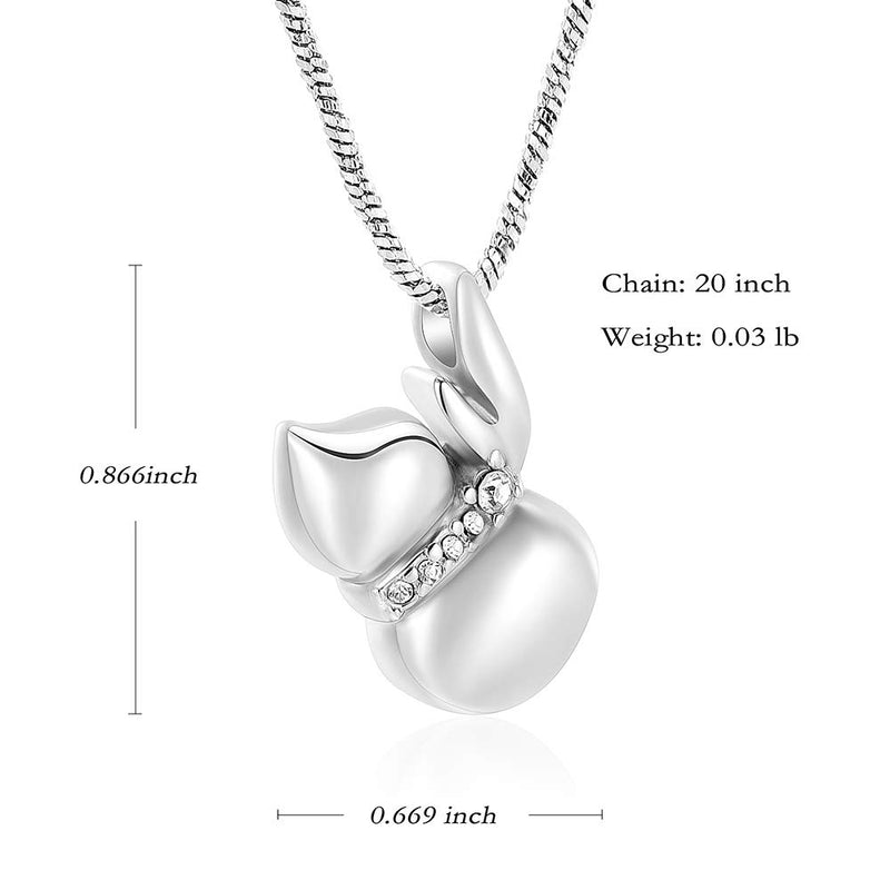 [Australia] - Yinplsmemory Cremation Jewelry Urn Necklace for Ashes Keepsake Stainless Steel Cremation Locket for Ashes Memorial Jewelry for Women Silver 