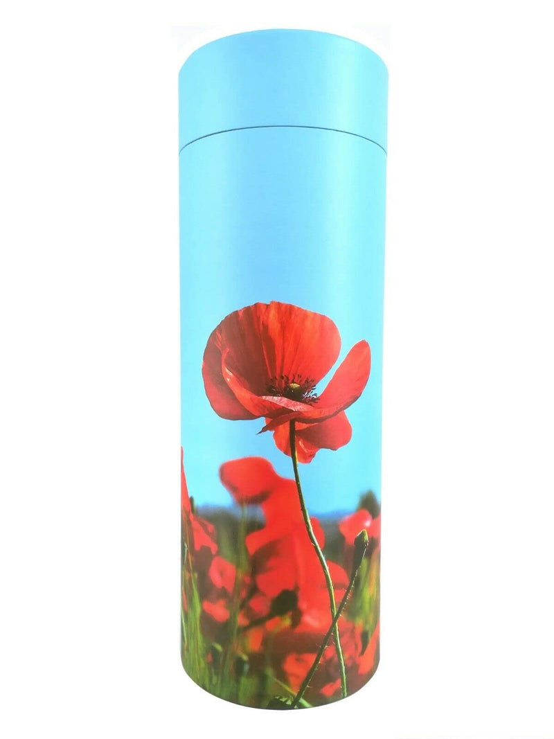 Scatter Tube Ashes Urn Plain Poppy Flower Adult child Large Medium Small Keepsake Pet (Extra Small) Extra Small - PawsPlanet Australia