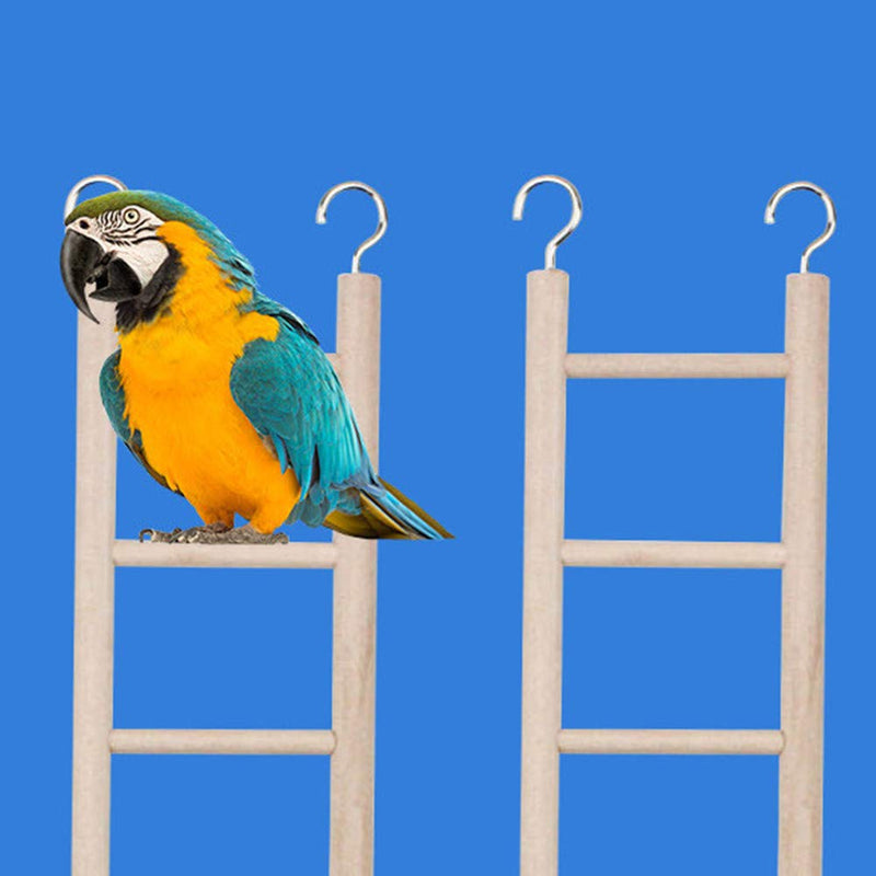 Birdcage Budgie Wooden Climbing Perch Ladder Toys with Five/Six/Eight Rugs for Budgie Parrots Bird Canary Caged Bird Perch Climbing Toys Pets Heath Sport Supplies Pack of 3 (3 Sizes) - PawsPlanet Australia