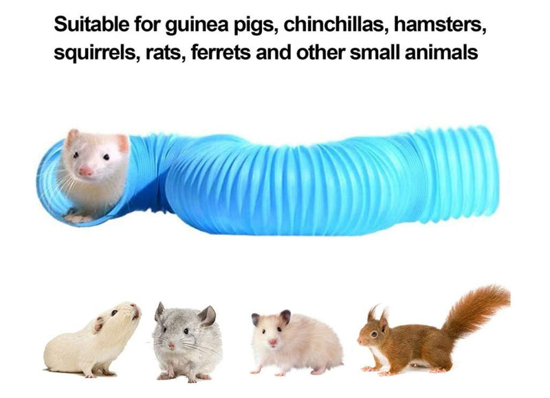 Collapsible Pet Tunnel, 2 PCS Hamster Fun Plastic Tunnels, Foldable Hideaway Exercising Training Tube Toys for Chinchilla, Guinea Pig, Gerbil, Mouse, Rat and Ferrets - PawsPlanet Australia