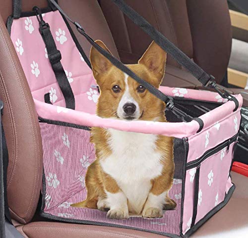 Dog Car Seat Carrier (Pink) | Washable Safety Car Booster Seat For Pets | Strong & Durable Protects Car Interiors from Mud and Hair | Distraction Free Driving Pink - PawsPlanet Australia