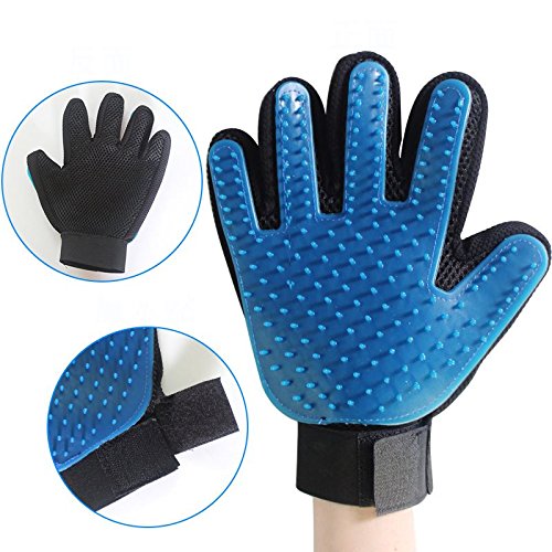 Vinsani® Blue Pet Grooming Glove Brush Massager, Pet Hair Remover Mitt Deshedding Glove - Perfect for Dogs & Cats with Long & Short Fur - PawsPlanet Australia