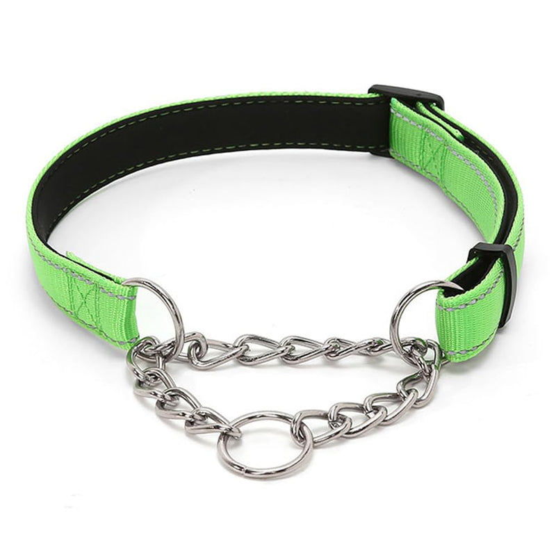 LOS ANDES Dog Collar Soft Padded Neoprene Dog Collar Made of Nylon for Small, Medium and Large Dogs, Adjustable and Reflective S: 25-45cm (9.8-17.7") Green - PawsPlanet Australia