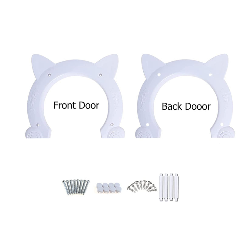 Cat Door with Cat Self Grooming Corner Brush by Poweka, Cat Gate Access Door with Softer Massage Comb Set, Cute Interior Door and Wall Self Brush for All Kinds of Cats, Kitten, Clean Cat Hair Bristle - PawsPlanet Australia