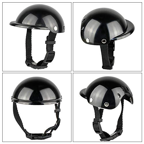 La La Pet Pet Helmet with Dog Goggles Pet Doggie Cap Hat Dog Sunglasses Pet Eye Wear Cat UV Protection Sun Glasses for Puppy Dog Travel Skiing, Helmet Helmet S Black Goggles - PawsPlanet Australia