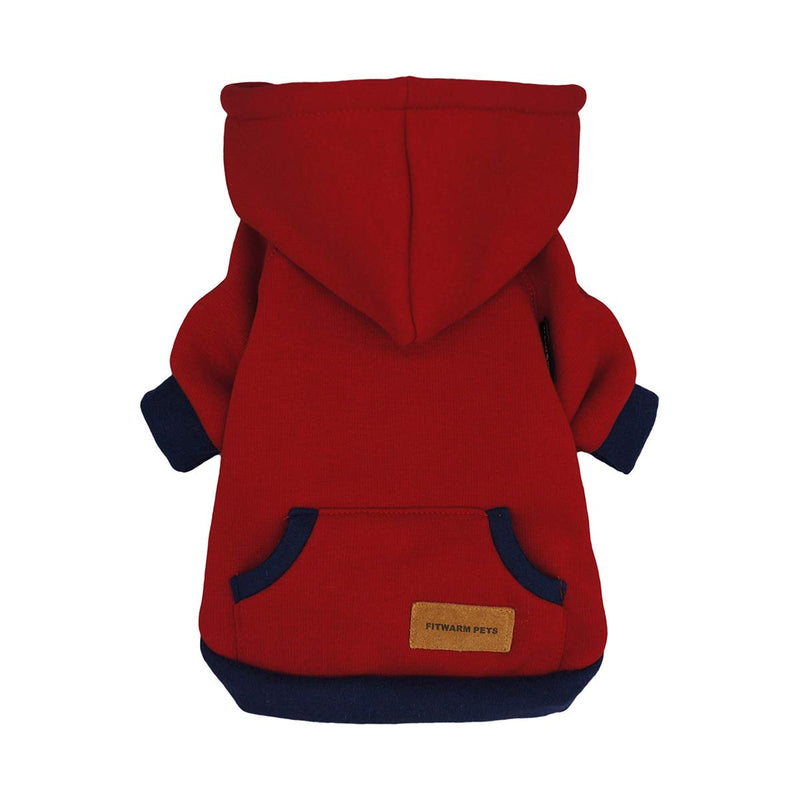 Fitwarm Casual Pet Clothes Dog Hoodies Puppy Pullover Cat Hooded Shirts Sweatshirts XS Red - PawsPlanet Australia