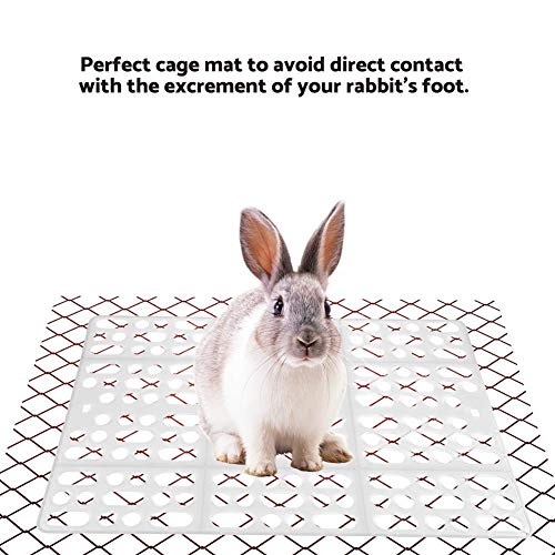 Rabbit Cage Mat Plastic Pet Foot Claw Paw Protecting Holder Rug Easy to Clean Cage Pad for Guinea Pig Totoro(White) White - PawsPlanet Australia