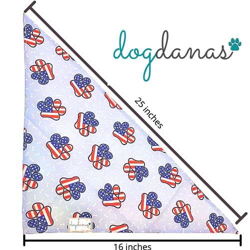 Cute Summer Dog Bandana - Patriotic American Flag Dog Bandana USA Paw Prints - Red, White, and Blue Fourth of July Dog Bandanas for Small, Medium, and Large Puppy - PawsPlanet Australia