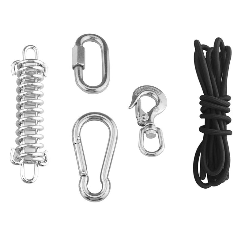 POPETPOP Dog Leashes-Pet Durable Stainless Steel Spring Pole Dog Rope Toys Hanging Exercise Rope Pull with 5M Black Ropes - PawsPlanet Australia