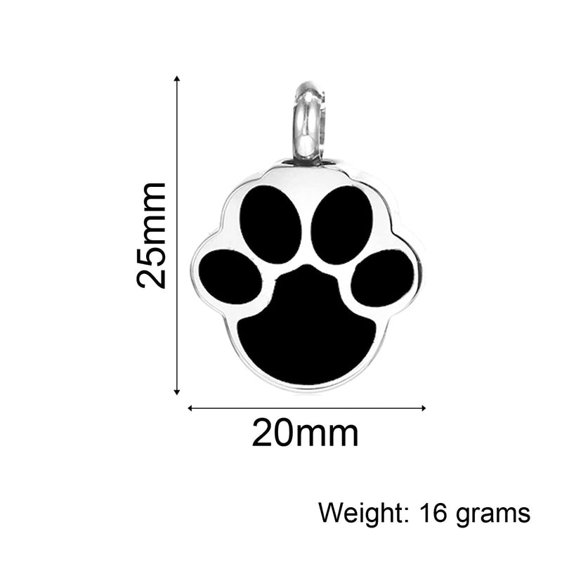 通用 Dog Paw Urn Necklace Pet Urn Pendant Stainless Steel Cremation Urn Necklace Funnel Kit for Human Pet Ashes Keepsake - PawsPlanet Australia