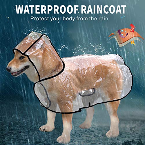 Idepet Dog Raincoat Poncho,Waterproof Dog Rain Jacket Windproof Hoodies for Small Medium Dogs Doggie Puppy Chihuahua Teddy XS Black - PawsPlanet Australia