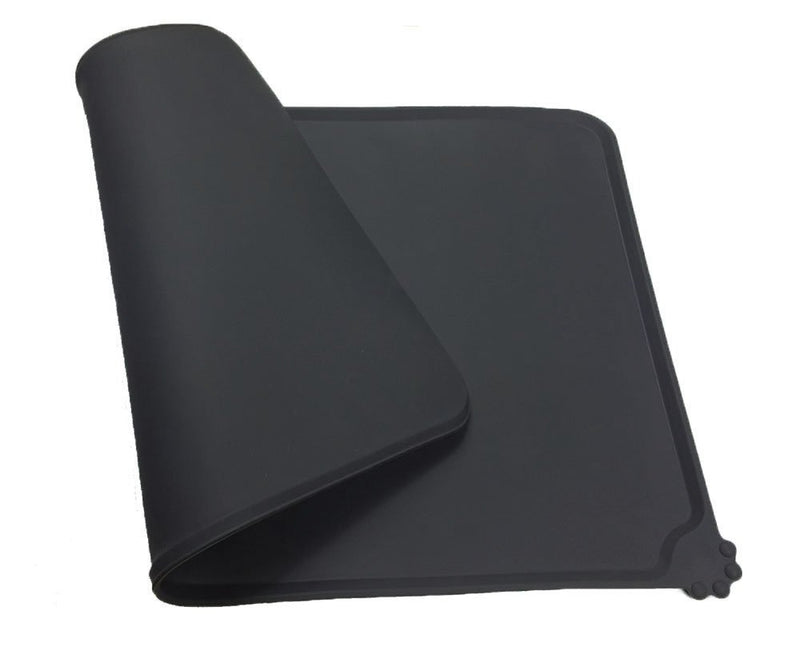 [Australia] - Reopet Silicone Dog Cat Bowl Mat Non-Stick Food Pad Water Cushion Waterproof 18.5" x 11.5" Black 