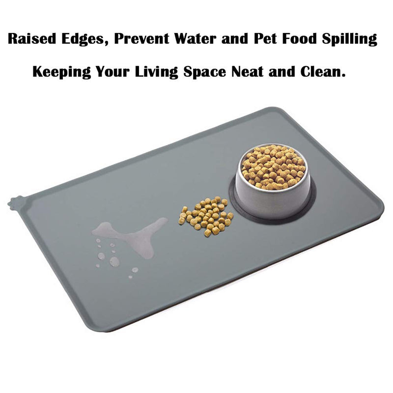 Love Dream Cat Dog Bowl Mat Silicone Pet Feeding Mat, BPA-Free, Easy Clean, Cat Dog Feeding Mat Waterproof Washable Black - PawsPlanet Australia