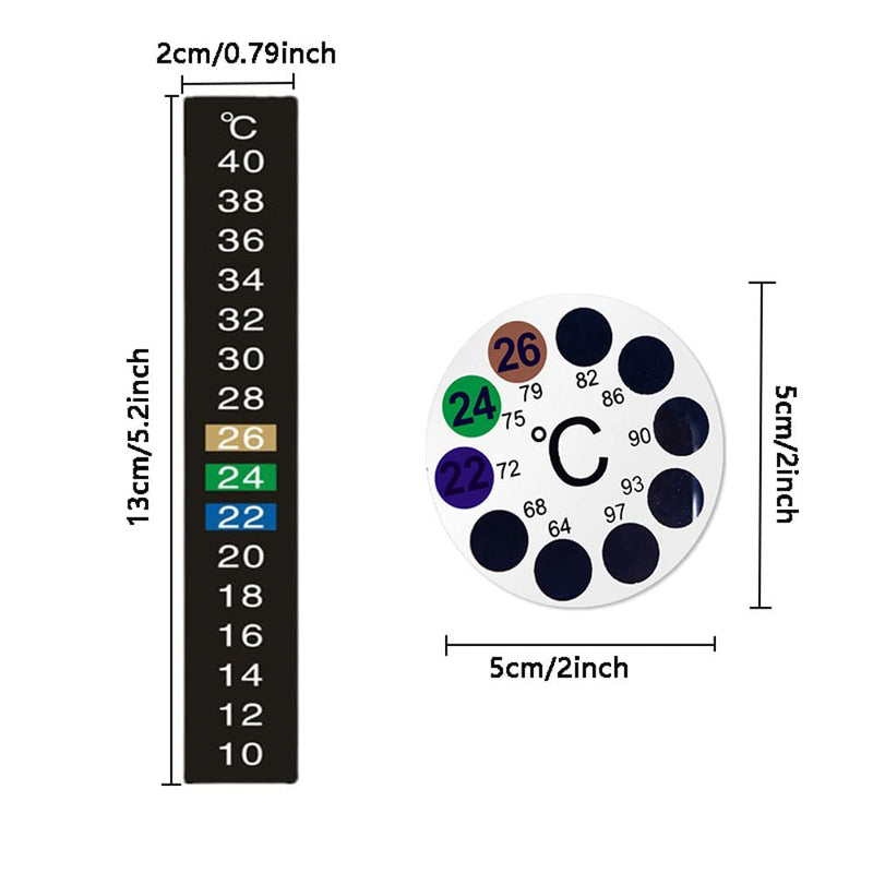 BDHI 10pcs Portable Aquarium Fish Tank Thermometer Temperature Sticker Stick-OnDigital Dual Scale Stick-On Celsius Thermometer Sticker(P04-10) - PawsPlanet Australia