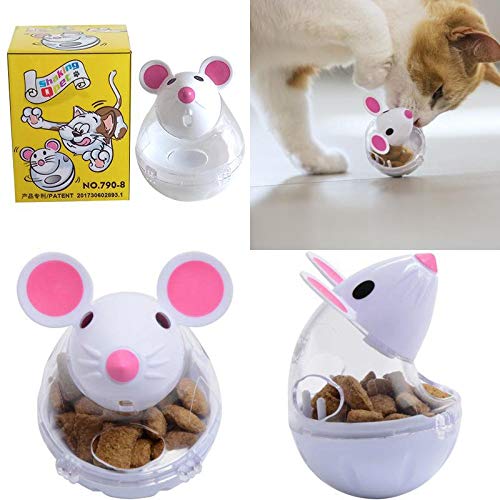 Elehui 2pcs Treat Dispensing Cat Toy Interactive Cat Food Feeder Cat Food Ball Mouse Food Tumbler Activity Mice Shaped Pet Treat Dispenser Slow Eating IQ Treat Ball for Cats of All Ages (2pcs) - PawsPlanet Australia