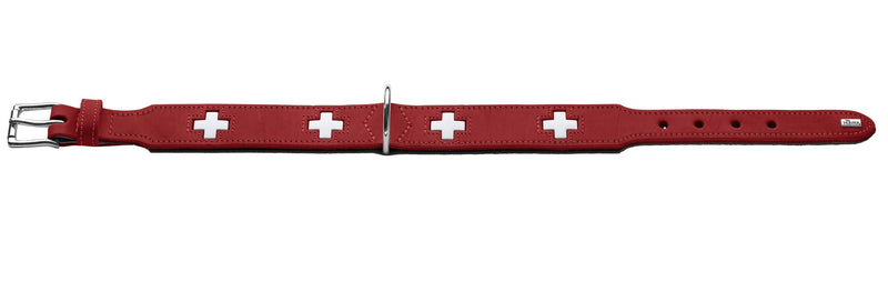 HUNTER Collar Swiss 75 Organic Leather,61,0-68,5 cm, Red/Black 75(61,0-68,5 cm) - PawsPlanet Australia