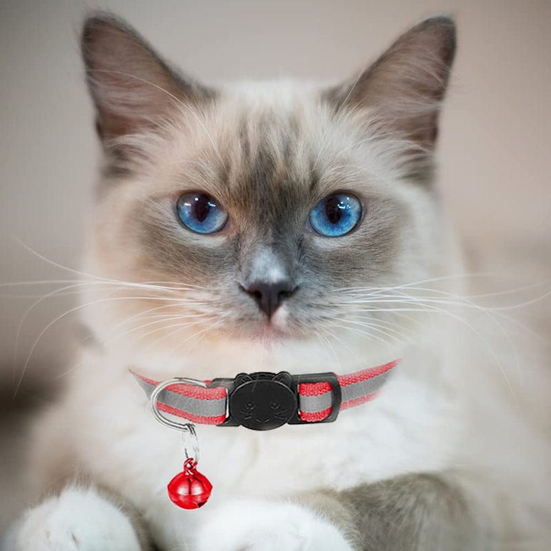 Hepplly 6-Pack Cat Collars Quick Release Reflective Kitten Collar with Bell (6 Multi-Colour) 6 Multi-Colour - PawsPlanet Australia
