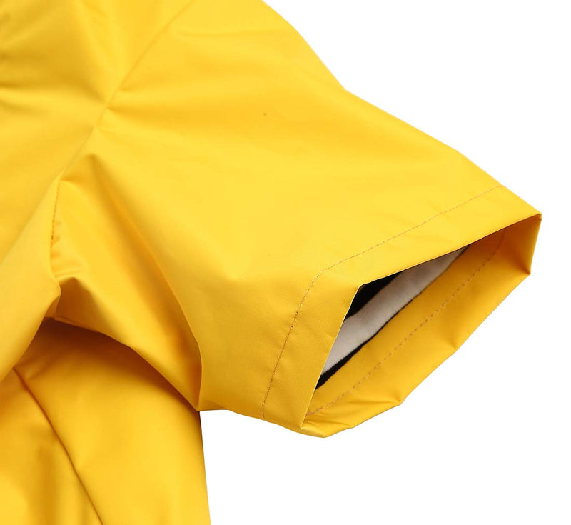 [Australia] - Morezi Dog Zip Up Dog Raincoat with Hood, Rain/Water Resistant, Adjustable Drawstring, Pocket Design, Stylish Premium Dog Raincoats - Size XS to XXL Available - Yellow - S 