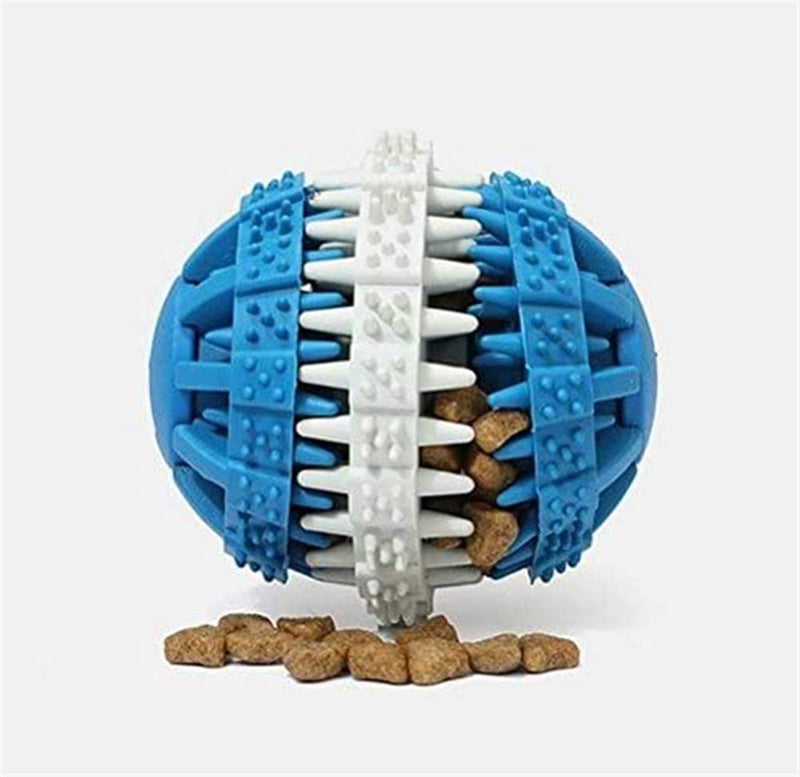 ABRRLO Dog Toy Ball Pet Treat Dispenser Indestructible Dog Chew Toys Puppy Cat Food Feeder Tooth Cleaning Ball Toy Blue - PawsPlanet Australia