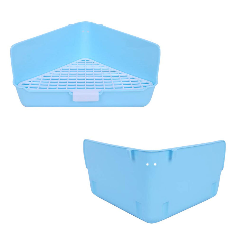 [Australia] - Humorous.P Rabbit Litter Small Animal Litter Potty Trainer Corner Box Toilet Triangle-Sky Blue 