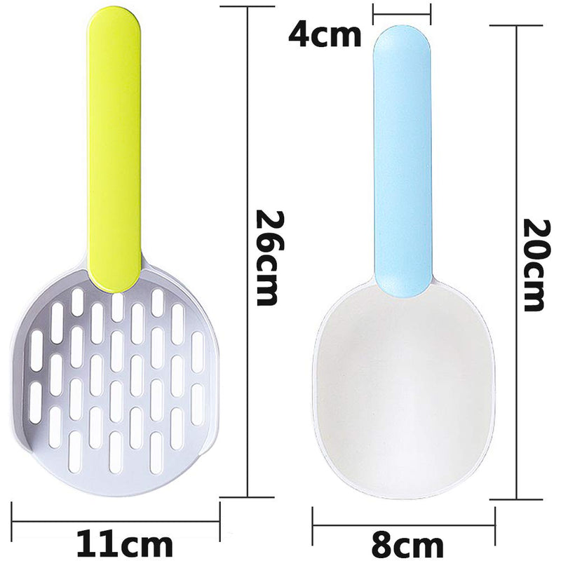 FANDE Cat Litter Scoop, Cat Food Spoon, Pet Food Measuring Scoop, Cat Litter Shovel, Pet Cleanning Tool Plastic Scoop, Cat Sand Cleaning Products, Fit for Most Kind of Cat Litter (2 Pcs) - PawsPlanet Australia