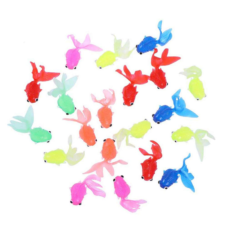 [Australia] - Amosfun 50 Pcs Goldfish Toy Soft Rubber Goldfish Simulation Fish Tank Decoration Fake Fish Toy 