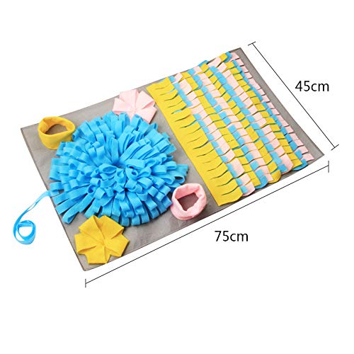 IFOYO Dog Feeding Mat, Dog Snuffle Mat Small/Large Dog Training Pad Pet Nose Work Blanket Non Slip Pet Activity Mat for Foraging Skill, Stress Release, (S, L, XL) BLUE - PawsPlanet Australia