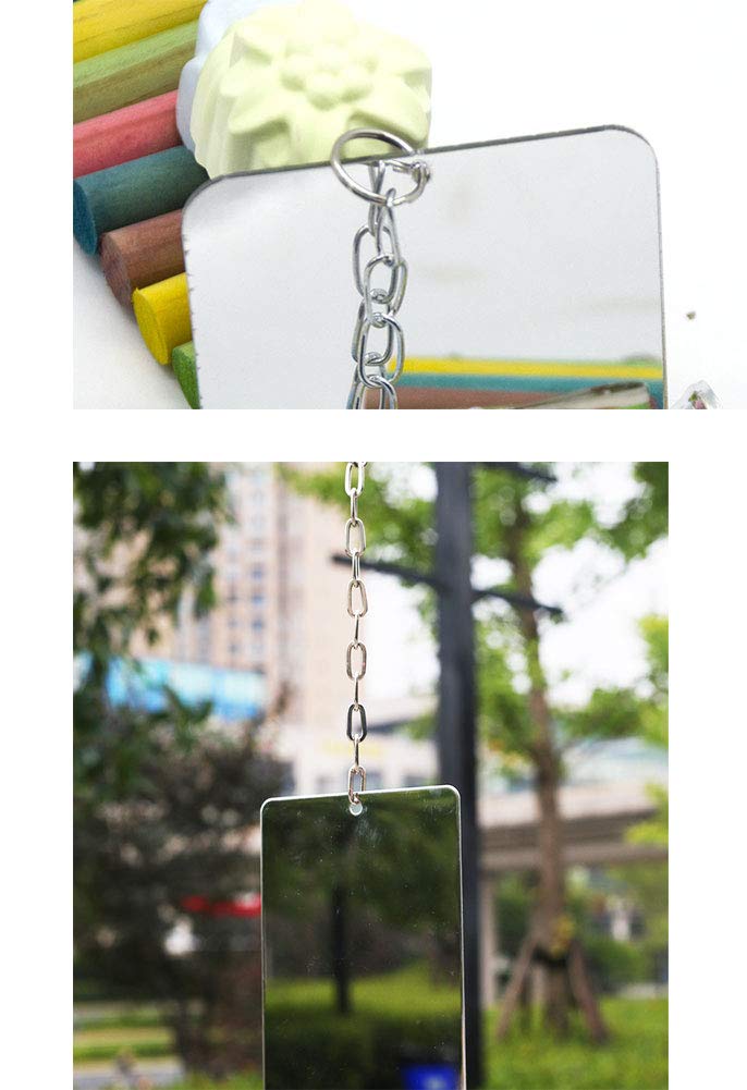 Bird Mirror with Bell,Parrot Cage Toys,Pet Bird Acrylic Mirror with Mirror for Greys Parakeet Cockatoo Cockatiel Conure Lovebirds Canaries Little Macaw African Parrot (3.14''W * 4.72''H) 3.14''W * 4.72''H - PawsPlanet Australia