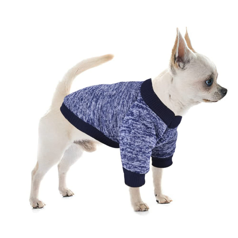 2 Pieces Chihuahua Dog Sweaters for Small Dogs Girls Boys XXS~S Tiny Dog Clothes Winter Fleece Warm Puppy Sweater Yorkie Teacup Extra Small Dog Outfit Doggie Cat Clothing XX-Small blue,black - PawsPlanet Australia