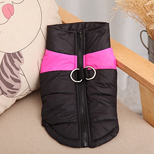 ZoonPark® Pet Dogs Winter Coat Jacket Apparel,Dog Cat Warm Soft Light Waterproof Coat Jacket Vest Harness Padded Puffer Warm Winter Clothes For Small Medium Big Dog, Large Dog (L, Pink) L - PawsPlanet Australia