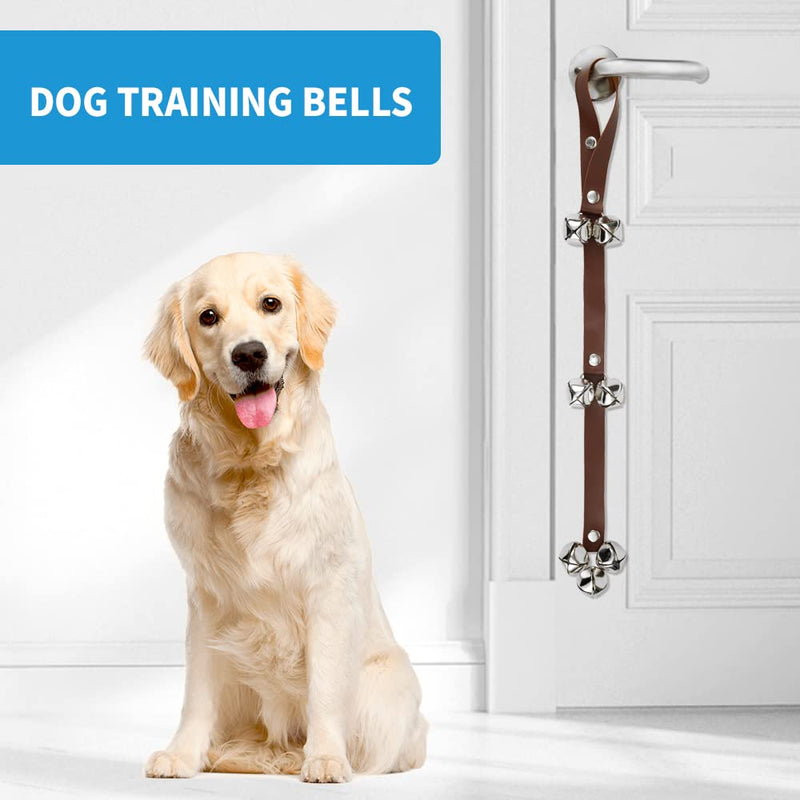 BORONG Leather Door Bells for Dogs Potty Doorbells for Dogs Training Dog Buttons for Communication Dog Training Bell (Brown) - PawsPlanet Australia