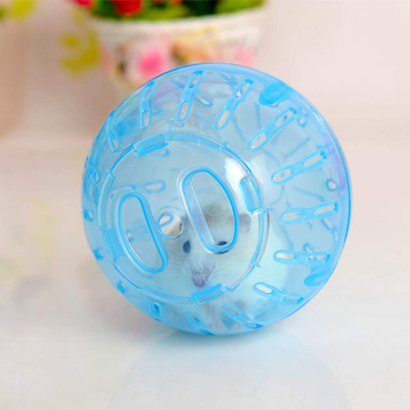 FANDE 12cm Hamster Running Ball, 2PCS Hamster Fitness Ball, Plastic Transparent Toy Ball, Pet Running Fitness Wheel Suitable for Mini Pets, Alleviating Boredom (Blue + White) - PawsPlanet Australia