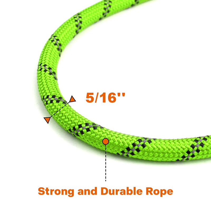 Taglory Rope Dog Lead with Soft Padded Handle, 1.2m Reflective Dog Lead and Multi-Colour for Puppy and Small Dogs, 0.8cm, Green 120x0.8 cm (Pack of 1) - PawsPlanet Australia