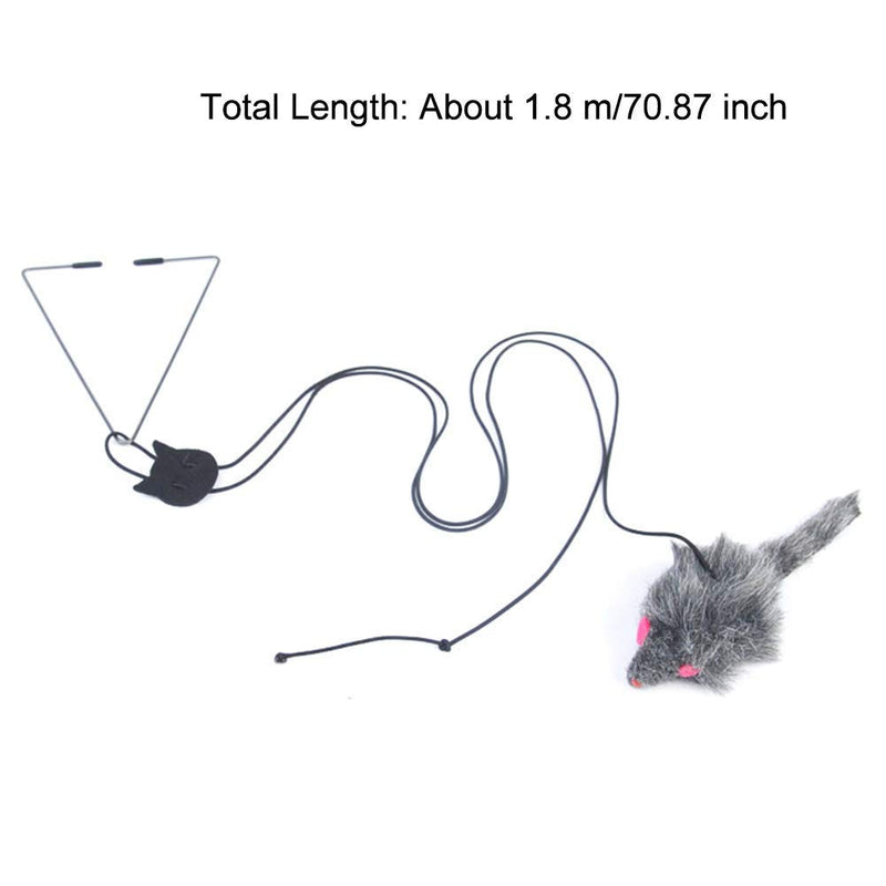 A-Door-Able Cat Toy, Teaser and Exerciser for Cat Door Hanging Pet Toy Living Room Pet Cat Mouse Toy Easy Install Flutter Teaser Cage Window Sear Multifunction Hanging Kitten Toys Grey - PawsPlanet Australia