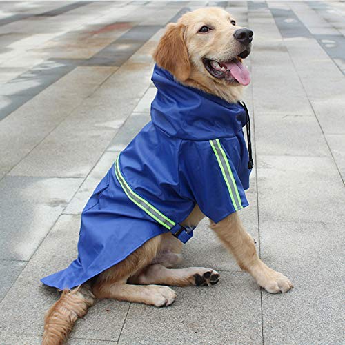 FEimaX Dog Raincoats Rain Poncho Coat Waterproof Rain Jacket with Hood for Medium and Large Dogs, Lightweight Hoodies Pet Windproof for Outdoor Walking S (Chest: 13.3'', Body 9.8'') Blue - PawsPlanet Australia