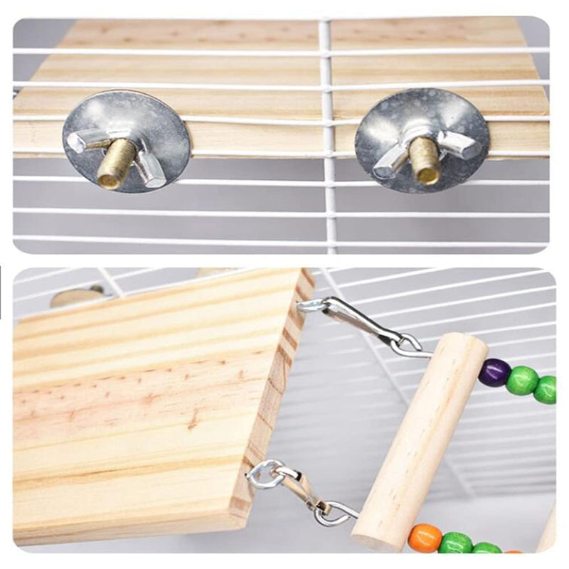 Bird Ladder Toys, Wood Parrot Bird Perch Stand Platform with 8 Ladders Swing Bridge for Pet Training Playing, Flexible Birds Cage Accessories Decoration for Cockatiel Parakeet - PawsPlanet Australia