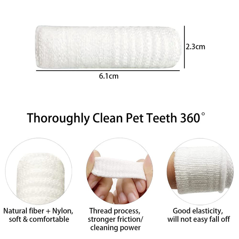 Fyfjur Dog Toothbrush, Pack of 10 Reusable Finger Toothbrush Dog Anti-Plaque, Efficient Finger Cots Dog Dental Care for Dental Care Dog Cats White - PawsPlanet Australia