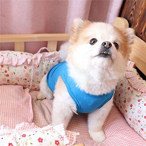 Mummumi Small Dog Clothes, Pet Puppy Coat July Fourth Dog T Shirt Vest Clothes Thin Breathable Summer Pet Clothes for Cat Pet Small Dog Yorkshire Chihuahua M Blue Vest - PawsPlanet Australia