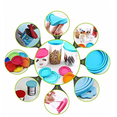 SHENQIDZ 3 Pack Pet Food Can Covers Lids Universal BPA Free & Dishwasher Safe/Silicone Dog&Cat Food Can Lid Covers (green+blue+orange) green+blue+orange - PawsPlanet Australia