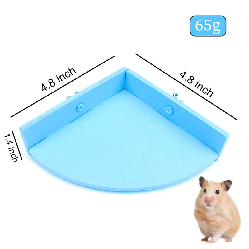 WishLotus Hamster Platfrom, Fan-shaped Hamster Cage Accessories Rest and Play Stand Corner Jumping & Climbing Platform Habitat Toy Small Platform for Guinea Pig, Gerbil, Mice, Parrot (Blue) Blue - PawsPlanet Australia