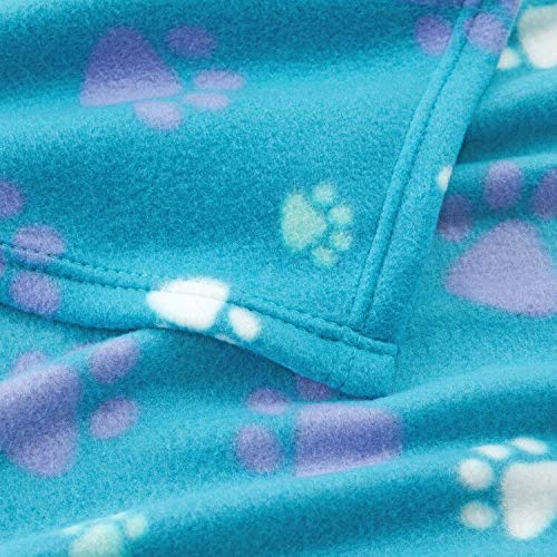 Allisandro 10 Pack Pet Blankets Dog Puppy Cat Rabbit Small Animals Blanket Soft Fleece Paw Prints for Beds, Floors, Cars, Mat 75x60cm Multicoloured - PawsPlanet Australia