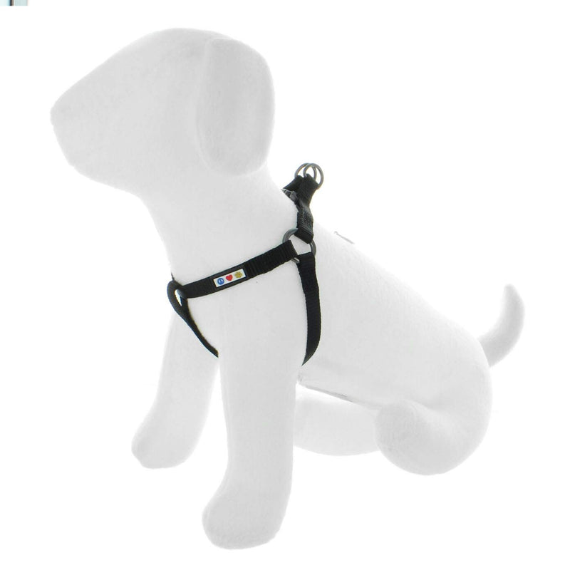 Pawtitas Pet Adjustable Solid Color Step in Puppy/Dog Harness 6 feet Matching Collar and Harness Sold Separately Extra Small Black - PawsPlanet Australia