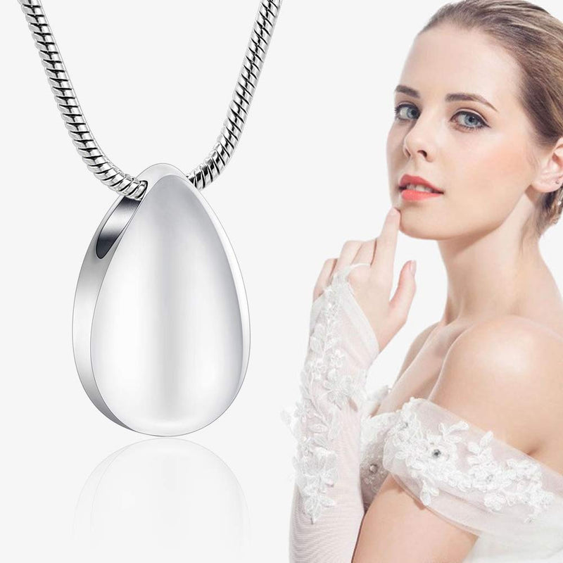 [Australia] - memorial jewelry Teardrop Stainless Steel Cremation Urn Necklace Pendant with Fill Kit Ashes Jewelry 