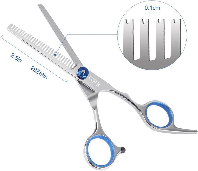 GHB dog hair scissors with thinning scissors for grooming 5 in 1 for all dogs, cats, cutting and grooming - PawsPlanet Australia