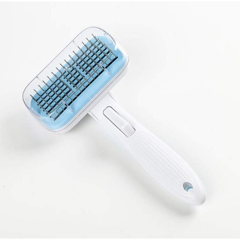 GYY One-button Pet Hair Removal Brush Pet Hair Cleaner Steel Comb Open Knot Anti-knotting Needle Self-cleaning Massage Comb Cat Dog Beauty Modeling Comb Tool Pet Cleaning Supplies - PawsPlanet Australia