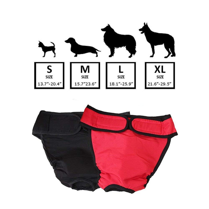 [Australia] - Delifur 2 Pack Washable Female Dog Diapers Adjustable and Leakproof Doggie Sanitary Panties for Small to Large Dogs XL 