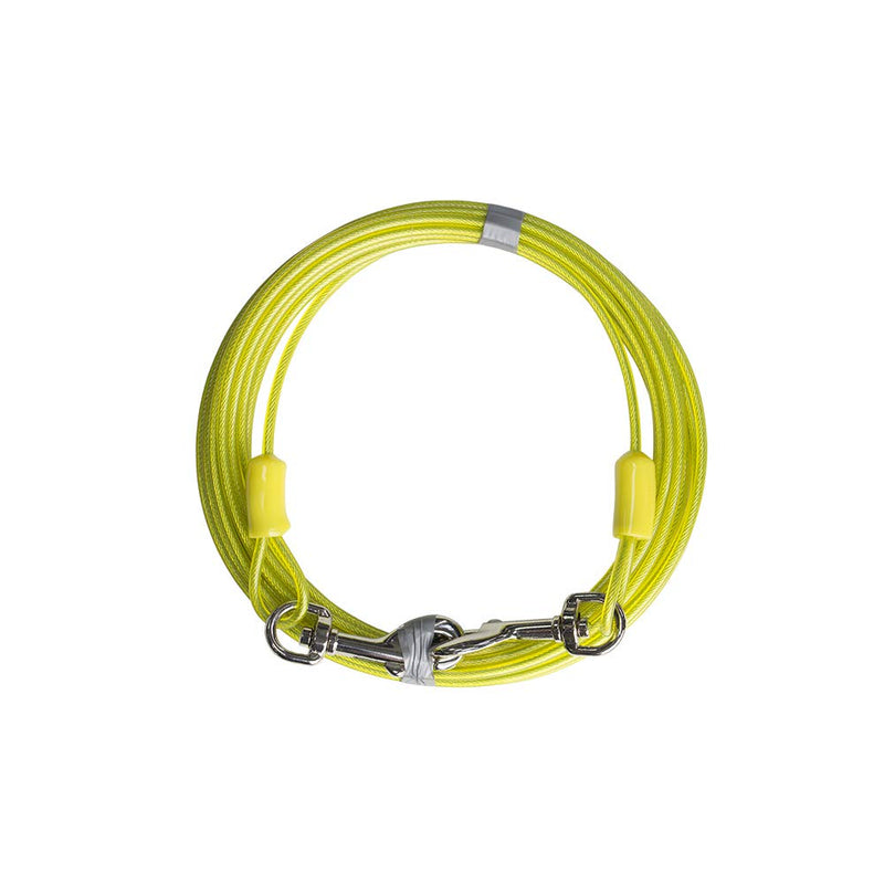 BV Pet Small/Medium Tie Out Cable for Dogs up to 35/60 Pounds, 15 feet and 25 feet Dog Cables for Outside 35lbs/ 15ft C-Yellow - PawsPlanet Australia
