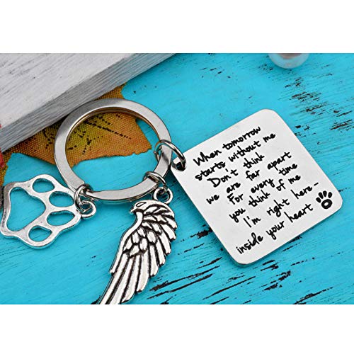 Memorial Gifts for Loss of Dog Sorry for Your Loss Gifts Dog Pet Loss Sympathy Gifts When Tommorow Starts Without Me Keychain Pet Rememberance Gift Dog - PawsPlanet Australia