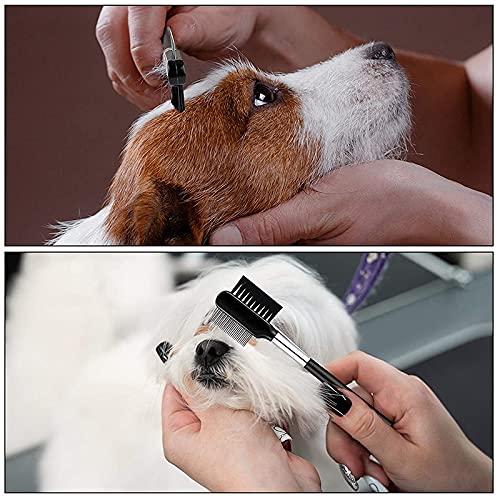 Rfvtgb 12 Pcs Dog Eye Grooming Comb, Double-sided Tear Stain Remover Comb Brush, Double Head Pet Comb Multi-purpose Tool for Removing Crust and Mucus - PawsPlanet Australia